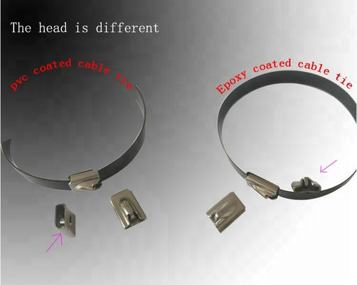 Self Locking Stainless Steel Metal Cable Ties 11.8 Inch SS PVC Coated Cable Ties