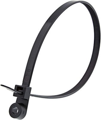 Black 8 Inch Screw Mount Cable Ties Nylon 66 200mm x 5mm 100 pcs/bag