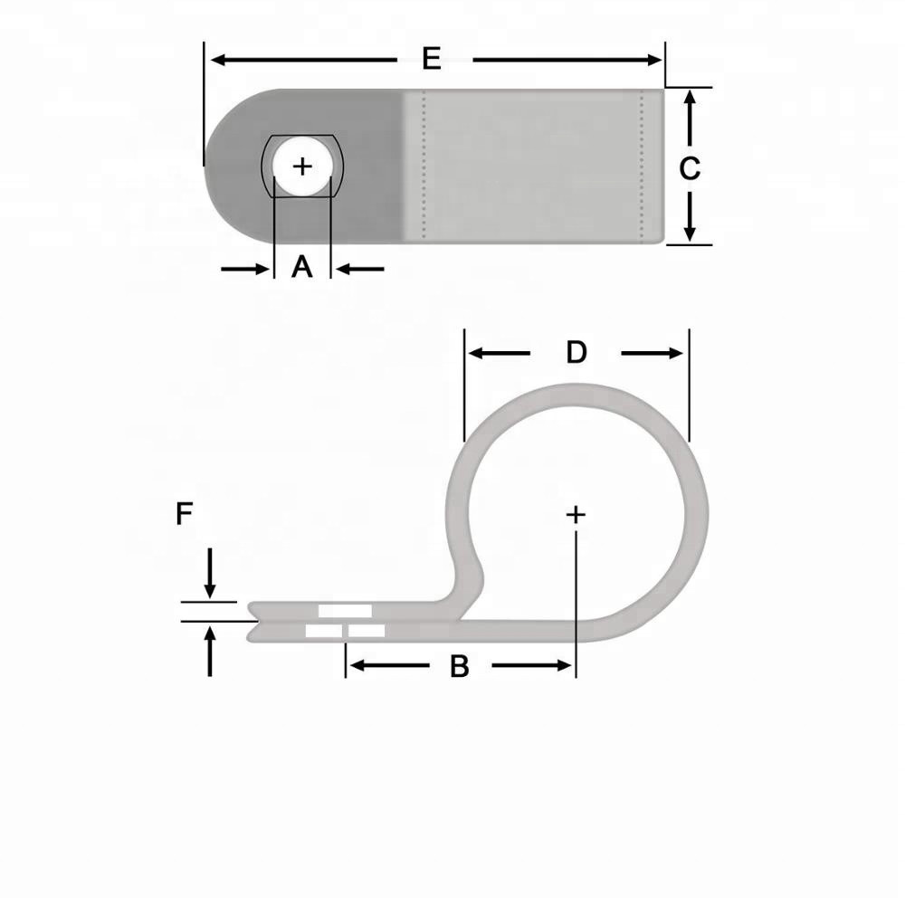 Clip Pvc Rsta Plastic R Type Cable Clip Clamp ROHS Approved For 13.2mm Plastic Cable ...